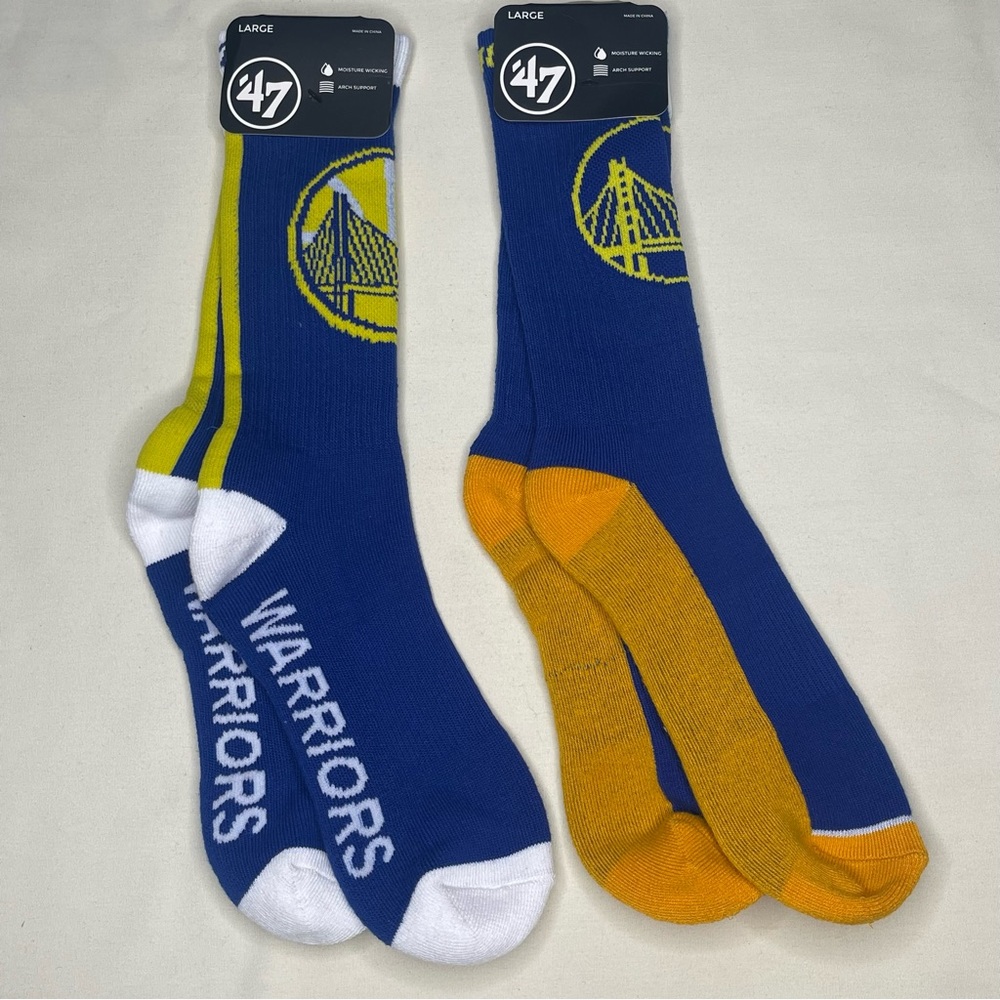 2 Pairs of Golden State Warriors athletic socks